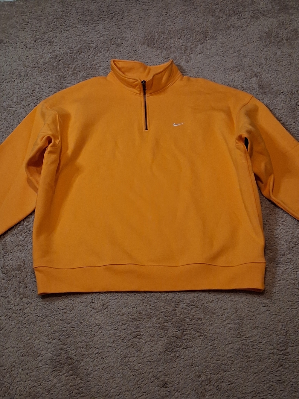 Nike Men's Orange Quarter-Zip Solo Swoosh Sweatshirt